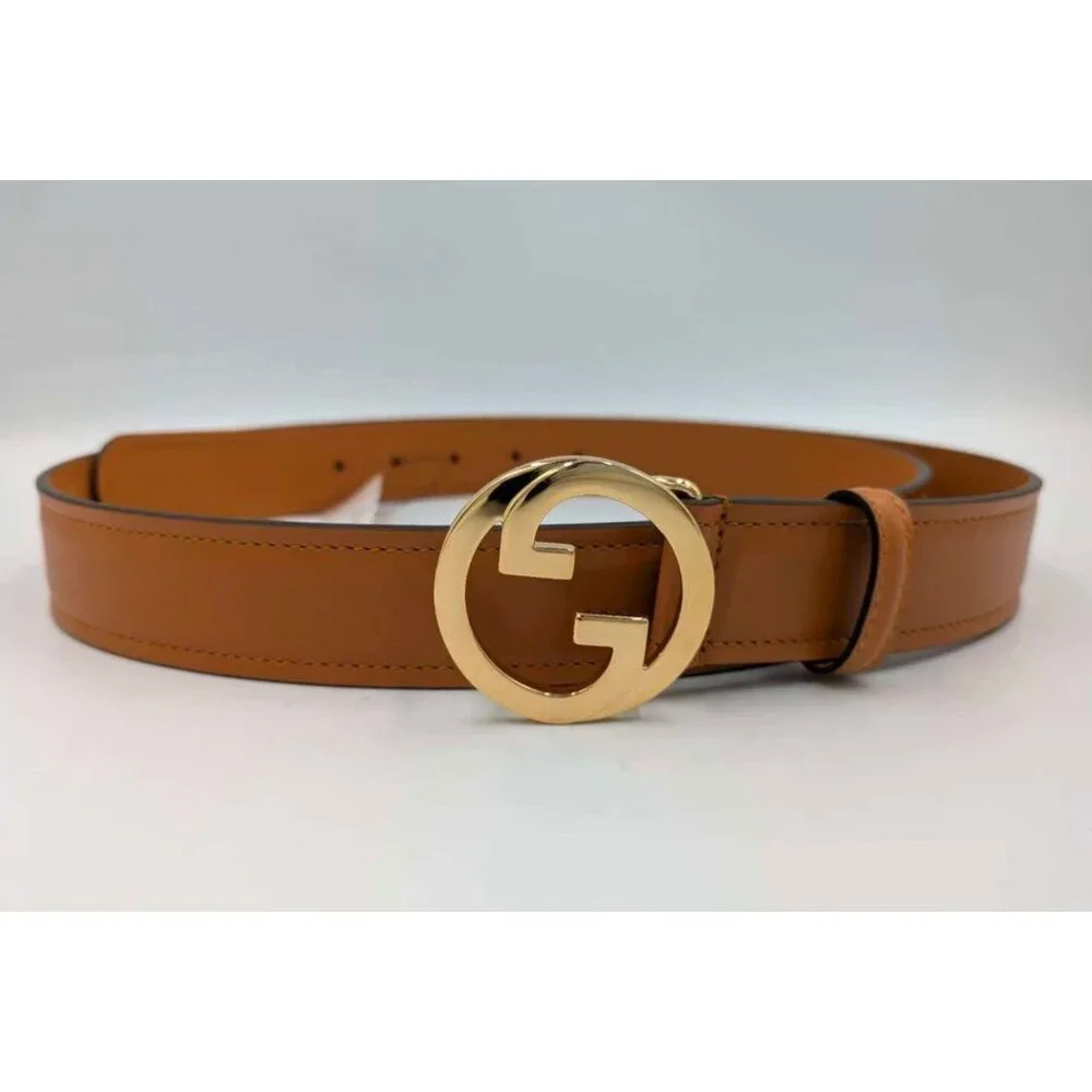 Gucci Women’s Ciny Lux Calfskin W30mm Belt Blondie Cognac 115cm 690557